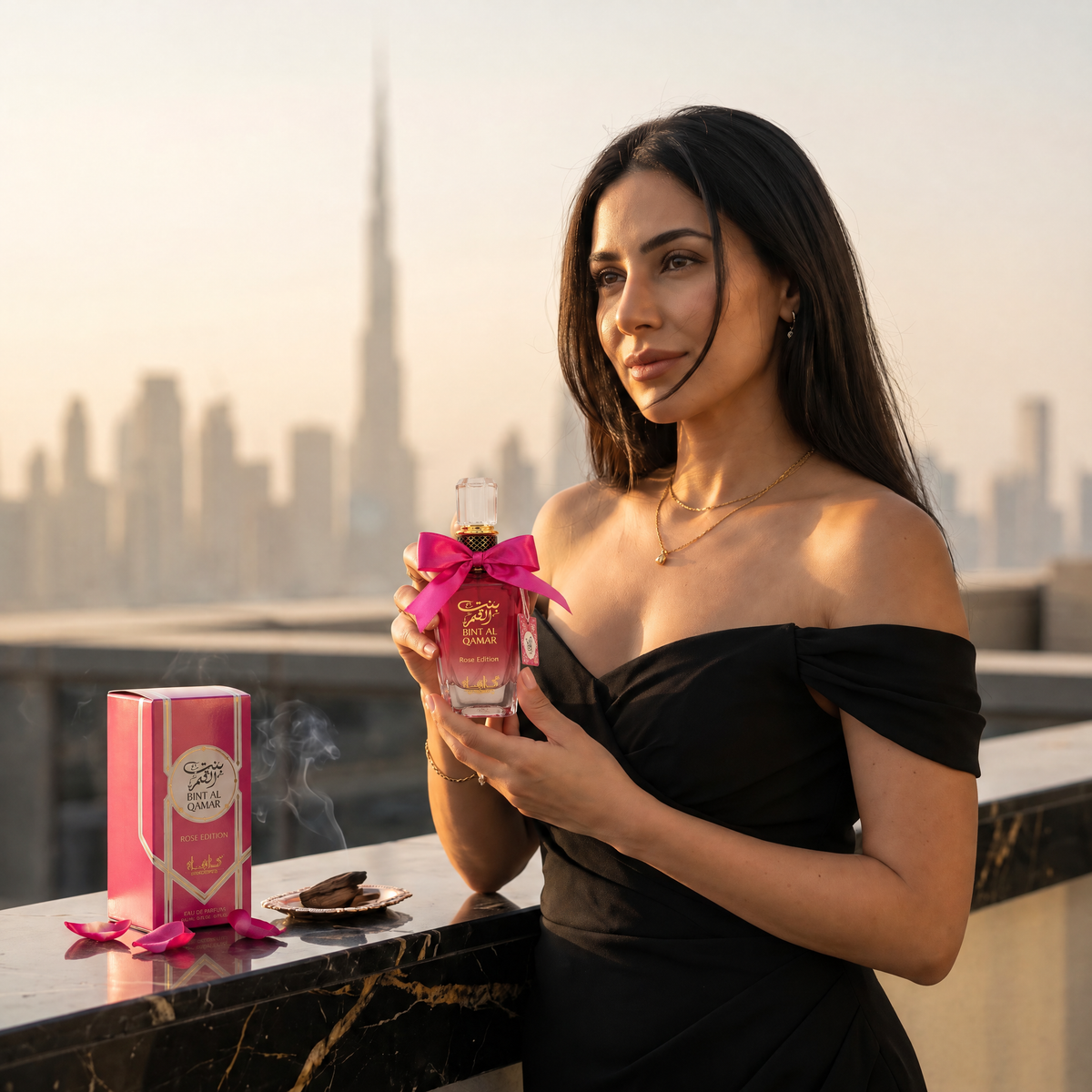 Bint Al Qamar Rose Edition, purtat