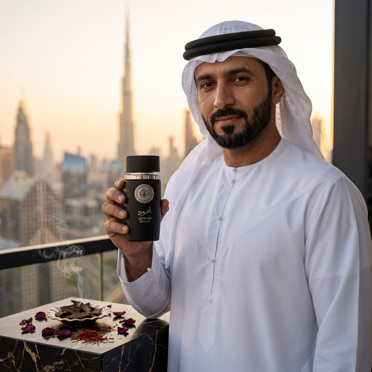 Aswad Extrait, purtat într-o seară de lux în Dubai