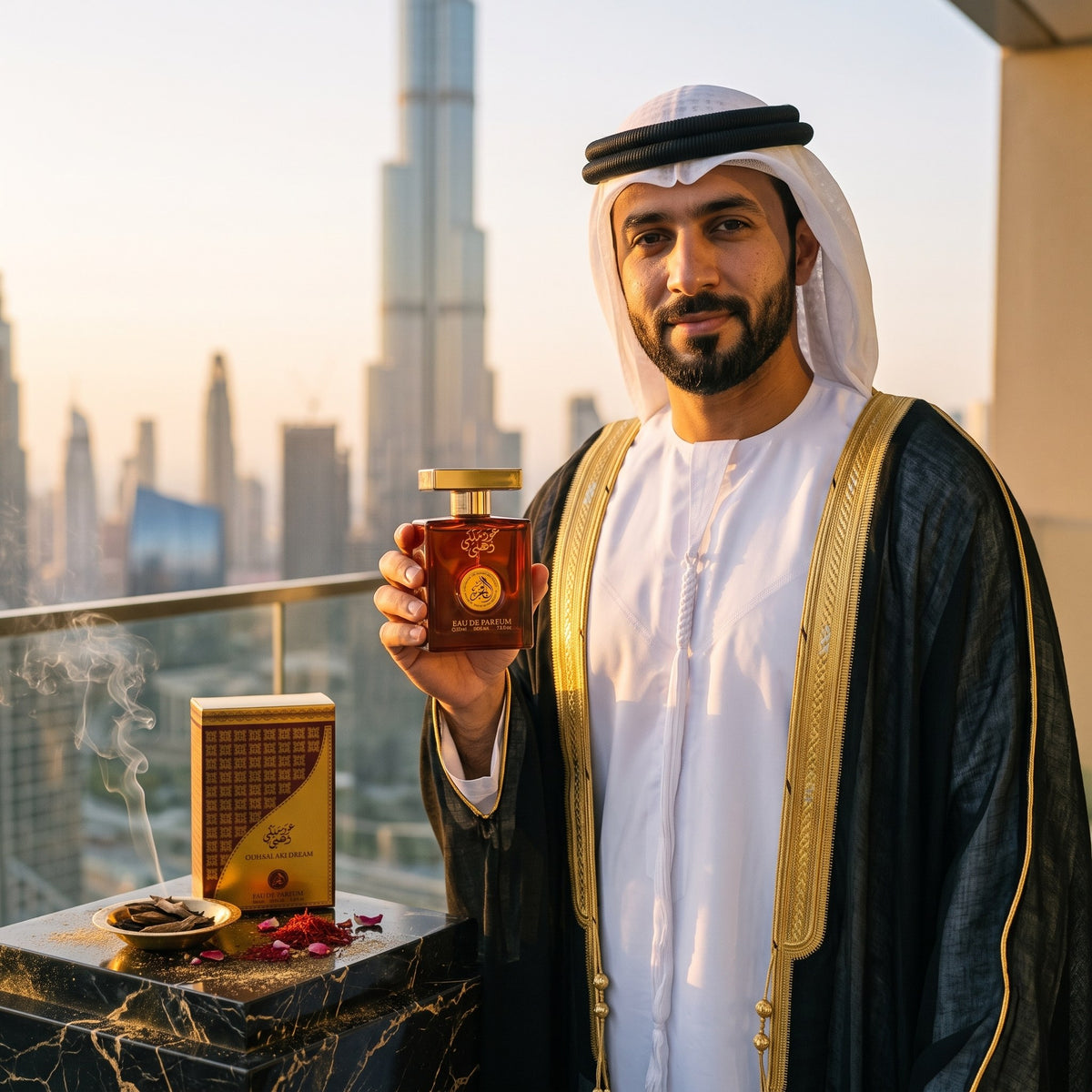 Oud Malaki Dahabi, purtat într-o seară de lux în Dubai